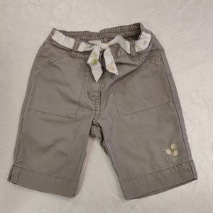 Janie and Jack Grey Shorts with White Tie Belt